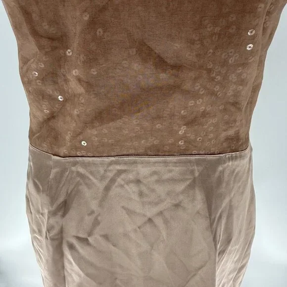 Sheri Bodell Womens M Brown Silk Bow Sequin Halter Dress, M - Picture 6 of 11